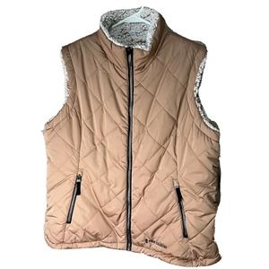 Free Country Reversible Gilet Vest Women's XL Tan New With Tags MSRP $79